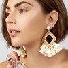 Bohemian Tassel Rattan Handmade Bamboo Drop Earrings