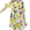 Singwing Fashion Women Off shoulder Lemon Print Dress Above Knee Mini O-neck Dress Summer Women's Dresses