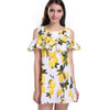 Singwing Fashion Women Off shoulder Lemon Print Dress Above Knee Mini O-neck Dress Summer Women's Dresses