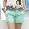 Summer Style Shorts Women Candy Color Elastic With Belt  Short Women  A224