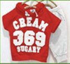 summer girls boys cream 369 children clothing set baby clothes short-sleeve T-shirt hoodies pant kids sport suit
