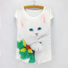 New fashion Flower Elephant printed t shirts women summer dresses  novelty design casual top tees for girls