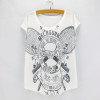 New fashion Flower Elephant printed t shirts women summer dresses  novelty design casual top tees for girls