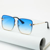 Lady Oversize Rimless Square Bee Sunglasses Women Men Small Bee Glasses Gradient Sun Glasses Female UV400