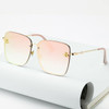 Lady Oversize Rimless Square Bee Sunglasses Women Men Small Bee Glasses Gradient Sun Glasses Female UV400