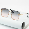 Lady Oversize Rimless Square Bee Sunglasses Women Men Small Bee Glasses Gradient Sun Glasses Female UV400