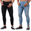 NIBESSER 2020 Fashion Casual Mens Skinny Stretch Denim Pants Distressed Ripped Freyed Slim Fit Jeans Trousers For Male Pants