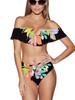 Off Shoulder Flower Swimwear Women Swimsuit Ruffles Bikini Set Off Shoulder Flower Swimwear Women Swimsuit Ruffles Bikini Set