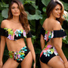 Off Shoulder Flower Swimwear Women Swimsuit Ruffles Bikini Set Off Shoulder Flower Swimwear Women Swimsuit Ruffles Bikini Set