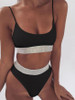 Sexy High Waist Bikini Split Sequins Solid Color Bikini