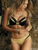 Gather Color Matching Sexy Ladies Bikini Swimsuit