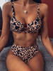 Women Split Swimsuit Leopard Bikini