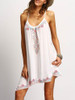 Sexy Bohemia Spaghetti Straps Embroidery Mini Dress