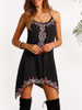 Sexy Bohemia Spaghetti Straps Embroidery Mini Dress