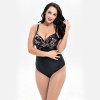 Siamese Women Triangle Cross Print Large Size Swimsuit