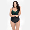 Siamese Women Triangle Cross Print Large Size Swimsuit