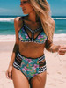 Printed High Waist Bikini Sexy Split Swimsuit Printed High Waist Bikini Sexy Split Swimsuit