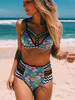 Printed High Waist Bikini Sexy Split Swimsuit Printed High Waist Bikini Sexy Split Swimsuit