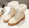 Women's Winter Zipper Flock Platform Snow Boot