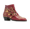 Round Toe Rivet Flower Boots Genuine Leather Ankle Boots