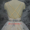 Lace Sequined V-Neck Bridal Wedding Dress