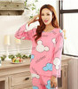 19 Colors Women Pajamas Suits Spring Autumn Cartoon Female Long-sleeve Pajama Pants Milk Silk Pajamas Suits tracksuit