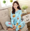 19 Colors Women Pajamas Suits Spring Autumn Cartoon Female Long-sleeve Pajama Pants Milk Silk Pajamas Suits tracksuit