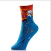 Fashion Art  Cotton Crew Socks  Painting Character Pattern for Women Men Harajuku Design Sox Calcetines Van Gogh