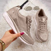Women Shoes Gold Sneakers Zipper Platform Trainers Women Shoes