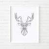 Geometric Deer Head Canvas Art Print Poster, Wall Pictures for Home Decoration, Wall decor FA221-9