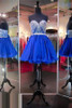 Simple Sleeveless V Neck Homecoming Dress,Sweetheart Appliqued Beaded Short Prom Dress HCD59