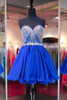 Simple Sleeveless V Neck Homecoming Dress,Sweetheart Appliqued Beaded Short Prom Dress HCD59