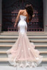Trumpet Sweetheart Sleeveless Tulle Court Train Prom Dress,Party Dress P380
