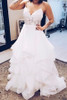 Sweetheart Spaghetti Wedding Gowns,Open Back Ruffles Beach Wedding Dress W106