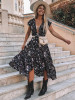 Asymmetric Deep V-neck Bohemia Maxi Dress Asymmetric Deep V-neck Bohemia Maxi Dress