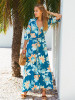 Bohemia Printed V-neck Half Sleeve Maxi Dresses