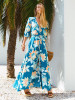 Bohemia Printed V-neck Half Sleeve Maxi Dresses