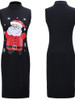 Stylish Women Xmas dress bodycon round neck sleeveless ladies casual party dress