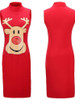 Stylish Women Xmas dress bodycon round neck sleeveless ladies casual party dress