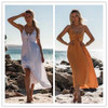 Summer Elegant Beach Sling Solid Color Dress