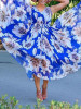 Summer V Neck Sleeveless Floral Printed Chiffon Long Maxi Dresses