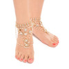Summer wild beach sandals Multi-layered pearl diamond pendant Foot Anklet