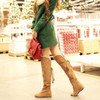 Thick fur snow boots flat Boots over-knee