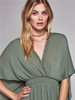 V Neck Short Sleeve High Waist Loose Maxi Dress