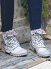 Women Rivet Square Heel Boots