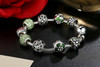 Antique Silver Charm Love and Flower Beads Bracelet Bangle Women Wedding Jewelry Antique Silver Charm Love and Flower Beads Bracelet Bangle Women Wedding Jewelry