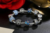Antique Silver Charm Love and Flower Beads Bracelet Bangle Women Wedding Jewelry Antique Silver Charm Love and Flower Beads Bracelet Bangle Women Wedding Jewelry