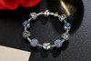 Antique Silver Charm Love and Flower Beads Bracelet Bangle Women Wedding Jewelry Antique Silver Charm Love and Flower Beads Bracelet Bangle Women Wedding Jewelry