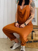 Casual Plus Size Pocket Spaghetti-neck Jumpsuits Bottoms