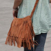 Fashion Boho Women Suede Weave Tassel Shoulder Bag